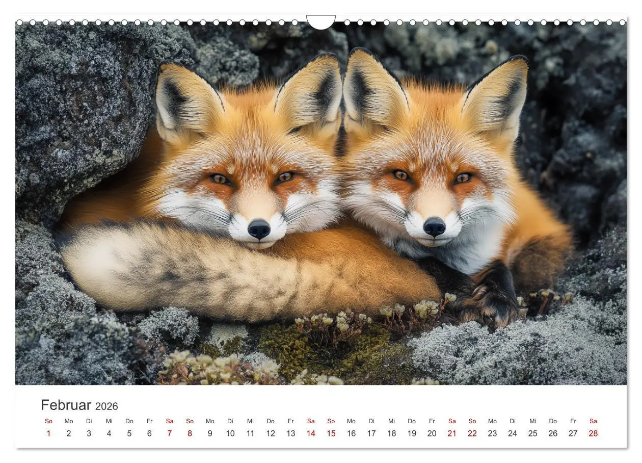 Bild: 9783457311585 | Wild und weich - Die zauberhafte Welt der Rotfüchse (Wandkalender...