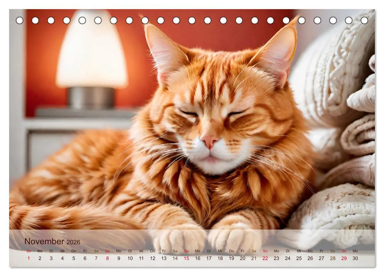 Bild: 9783457861585 | Rote Katzen (Tischkalender 2026 DIN A5 quer), CALVENDO Monatskalender