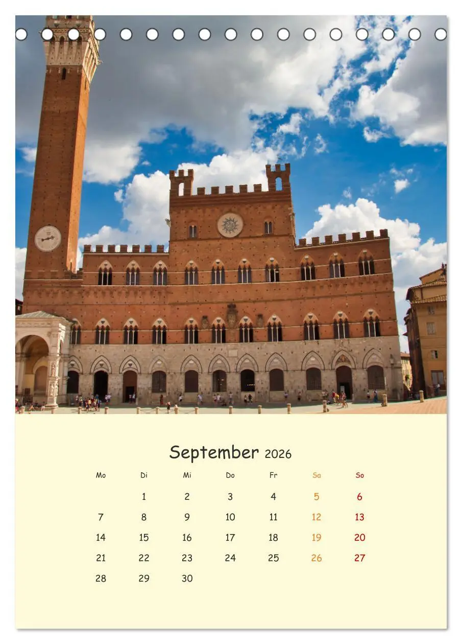 Bild: 9783516331585 | Siena - Impressionen (Tischkalender 2026 DIN A5 hoch), CALVENDO...