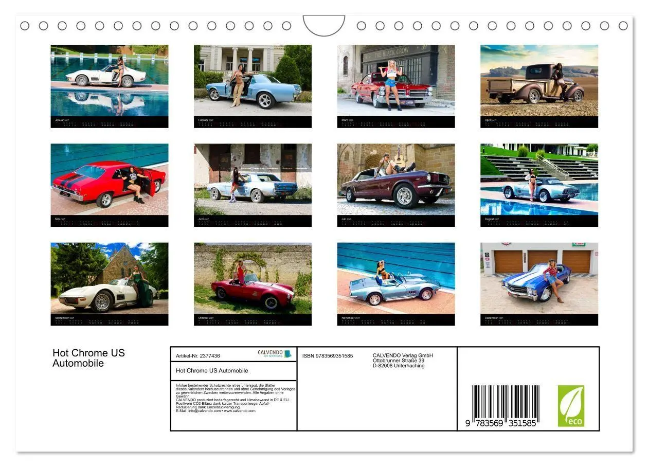 Bild: 9783569351585 | Hot Chrome US Automobile (Wandkalender 2027 DIN A4 quer), CALVENDO...