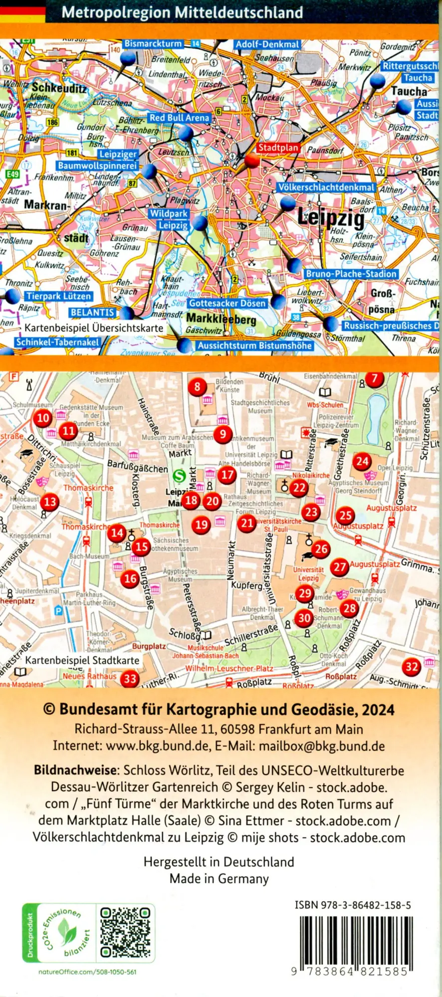 Bild: 9783864821585 | Metropolregion Mitteldeutschland | Geodäsie | (Land-)Karte | Deutsch