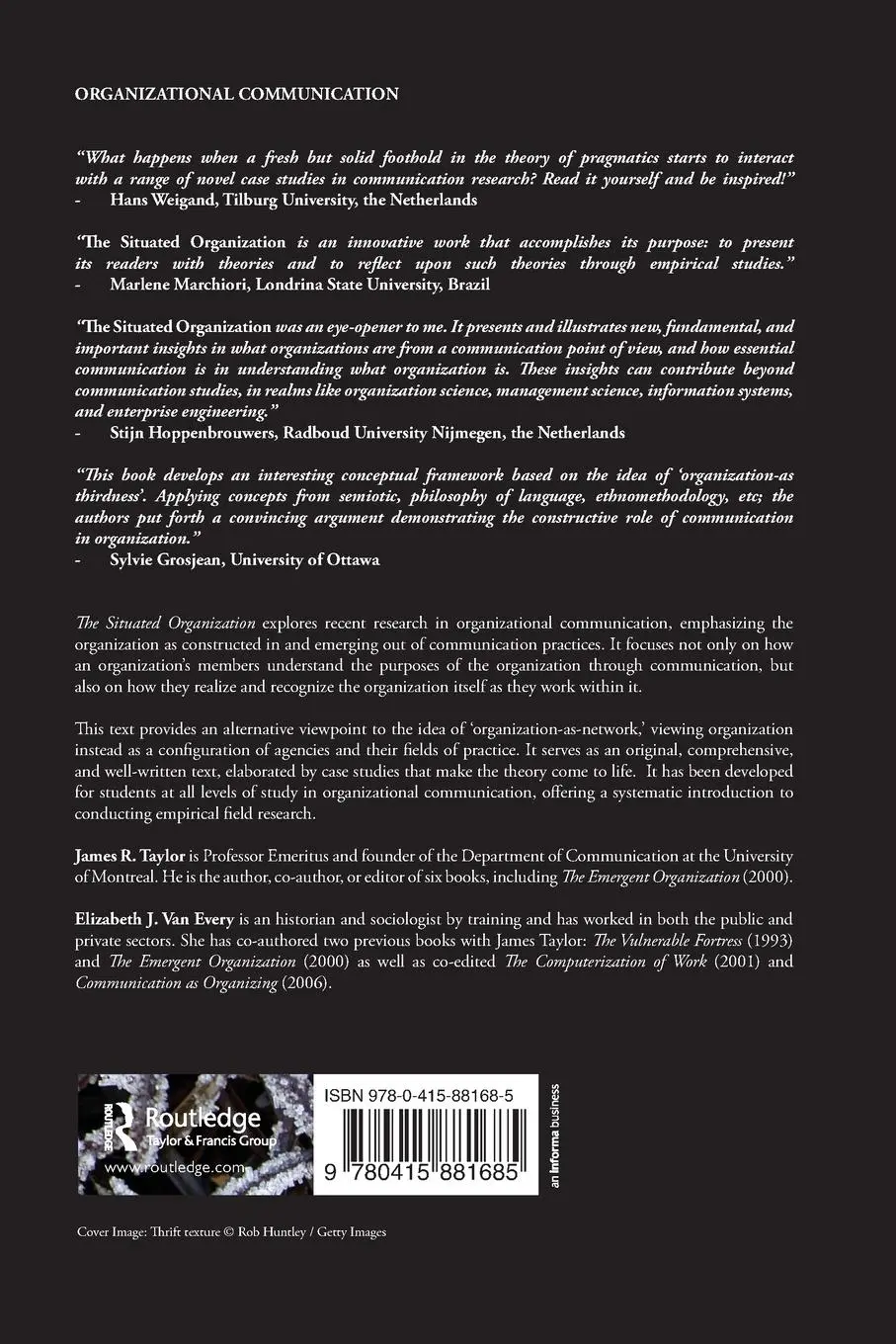 Rückseite: 9780415881685 | The Situated Organization | James R. Taylor (u. a.) | Taschenbuch