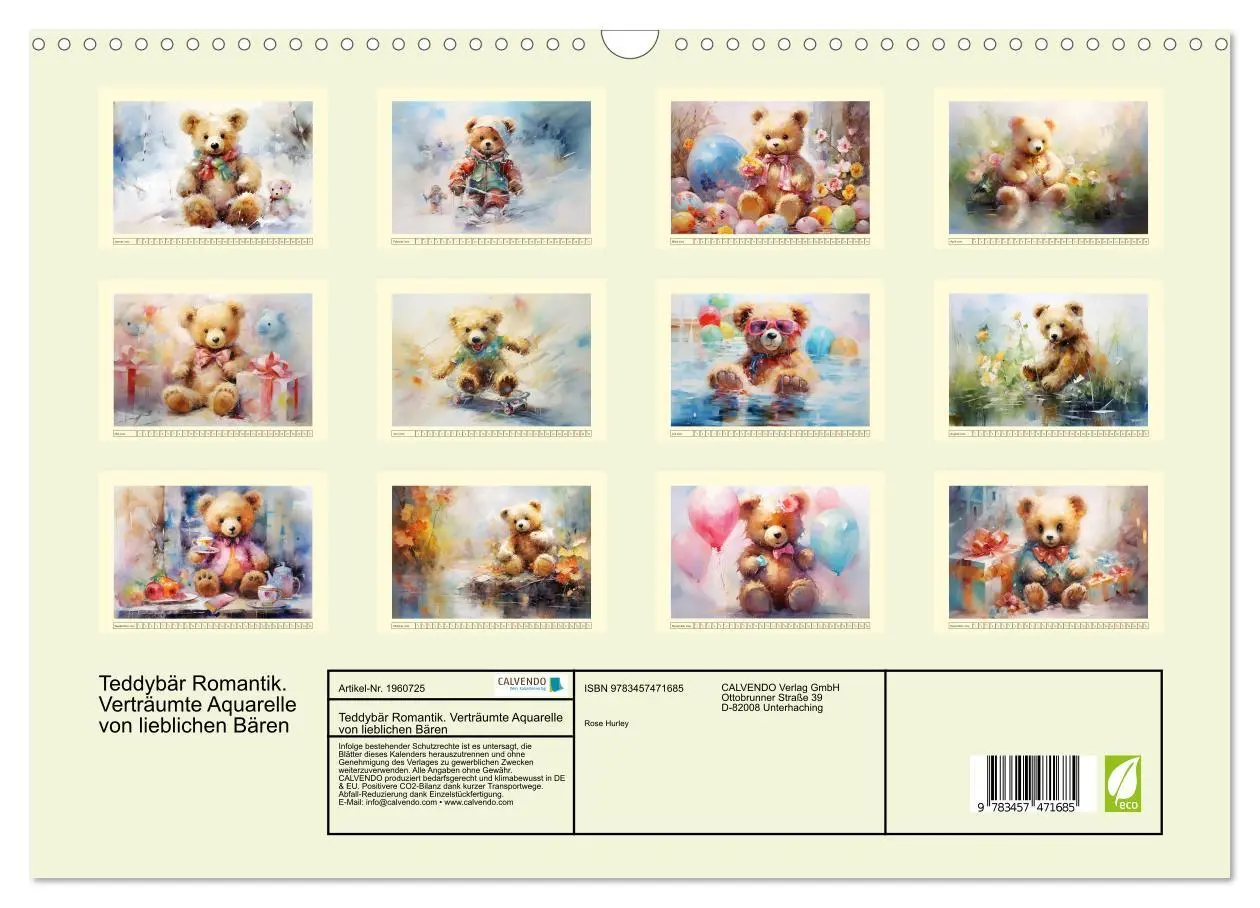 Bild: 9783457471685 | Teddybär Romantik. Verträumte Aquarelle von lieblichen Bären...