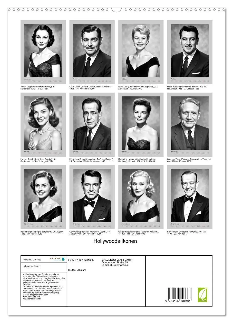 Bild: 9783516701685 | Hollywoods Ikonen (hochwertiger Premium Wandkalender 2026 DIN A2...