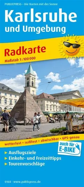 Cover: 9783747301685 | PublicPress Radkarte Karlsruhe und Umgebung | (Land-)Karte | Deutsch