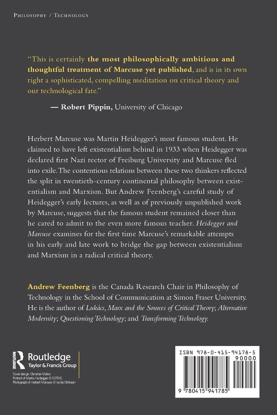 Rückseite: 9780415941785 | Heidegger and Marcuse | The Catastrophe and Redemption of History