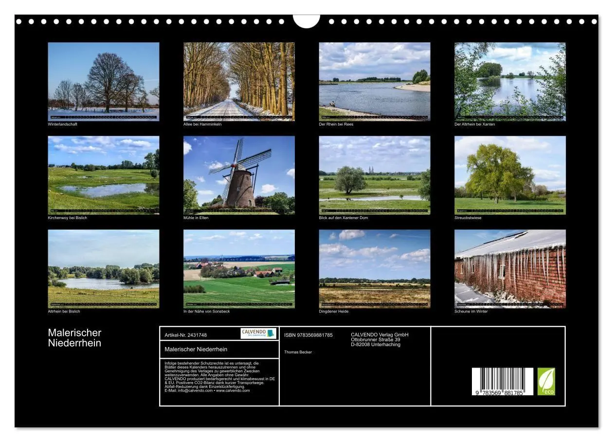 Bild: 9783569881785 | Malerischer Niederrhein (Wandkalender 2027 DIN A3 quer), CALVENDO...