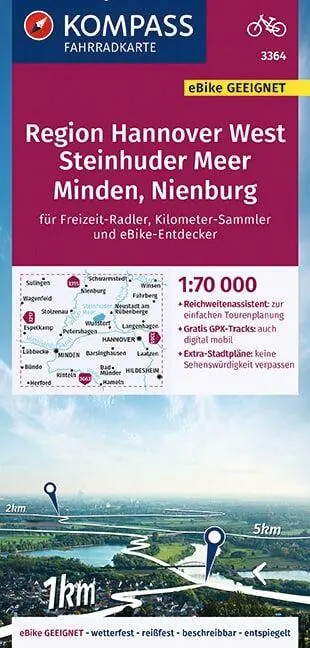 Cover: 9783991211785 | KOMPASS Fahrradkarte 3364 Region HannoverWest 1:70.000 | (Land-)Karte