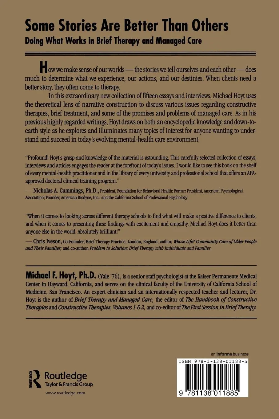Rückseite: 9781138011885 | Some Stories are Better than Others | Michael F. Hoyt | Taschenbuch
