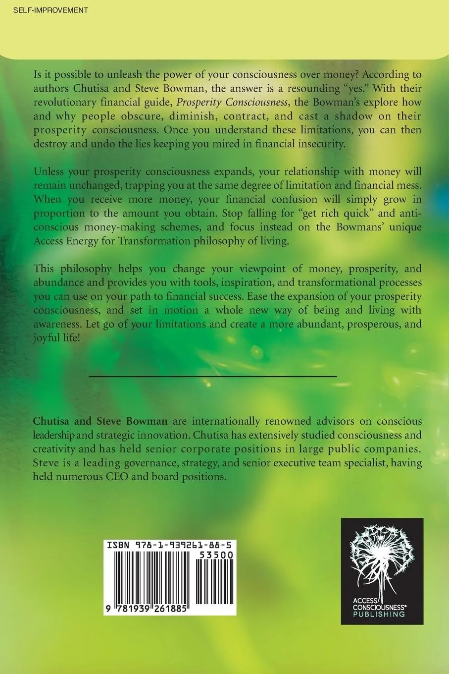 Rückseite: 9781939261885 | Prosperity Consciousness | Steven Bowman (u. a.) | Taschenbuch | 2014