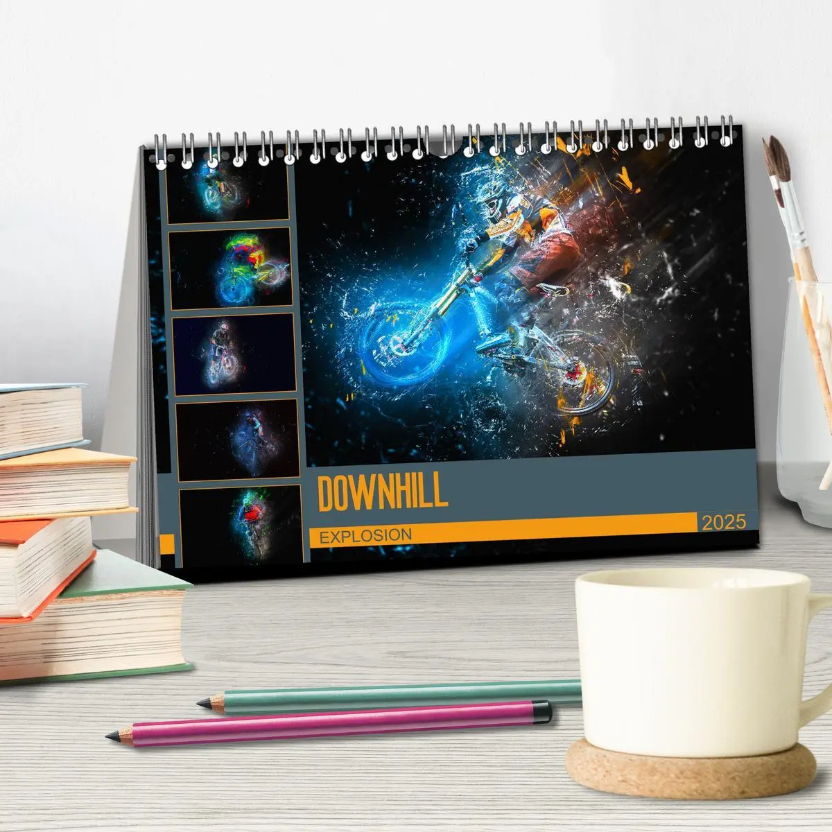 Bild: 9783435431885 | Downhill Explosion (Tischkalender 2025 DIN A5 quer), CALVENDO...