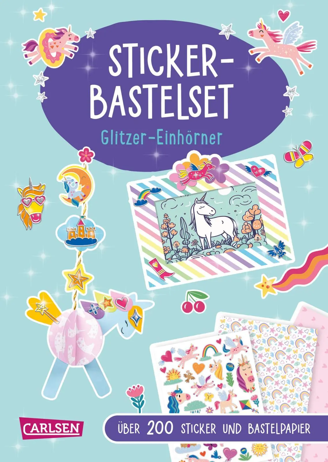 Cover: 9783551191885 | Bastelset für Kinder: Sticker-Bastelset: Glitzer-Einhörner | Poitier