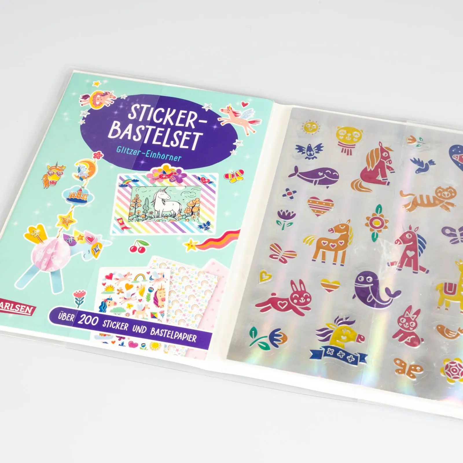 Bild: 9783551191885 | Bastelset für Kinder: Sticker-Bastelset: Glitzer-Einhörner | Poitier