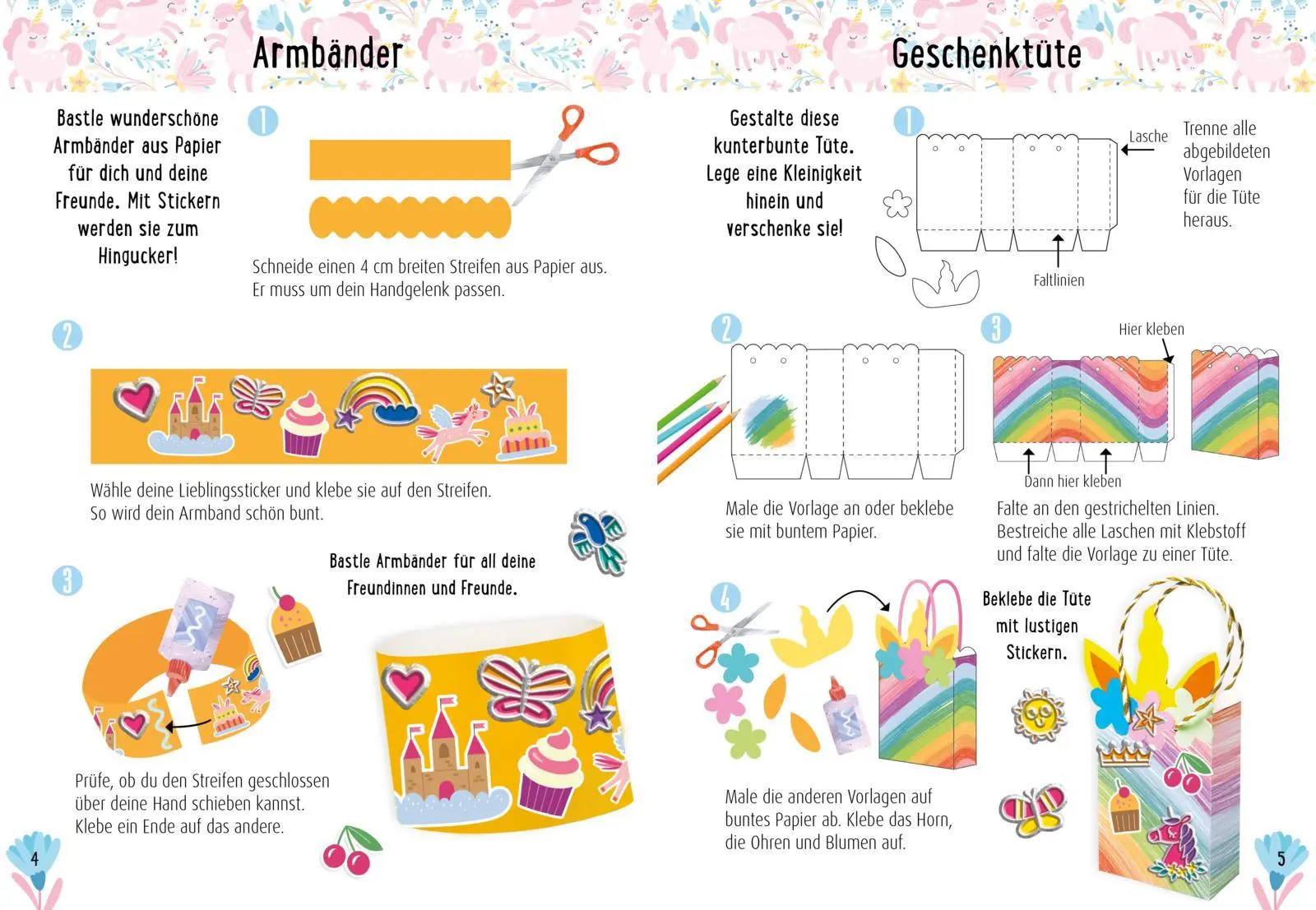 Bild: 9783551191885 | Bastelset für Kinder: Sticker-Bastelset: Glitzer-Einhörner | Poitier