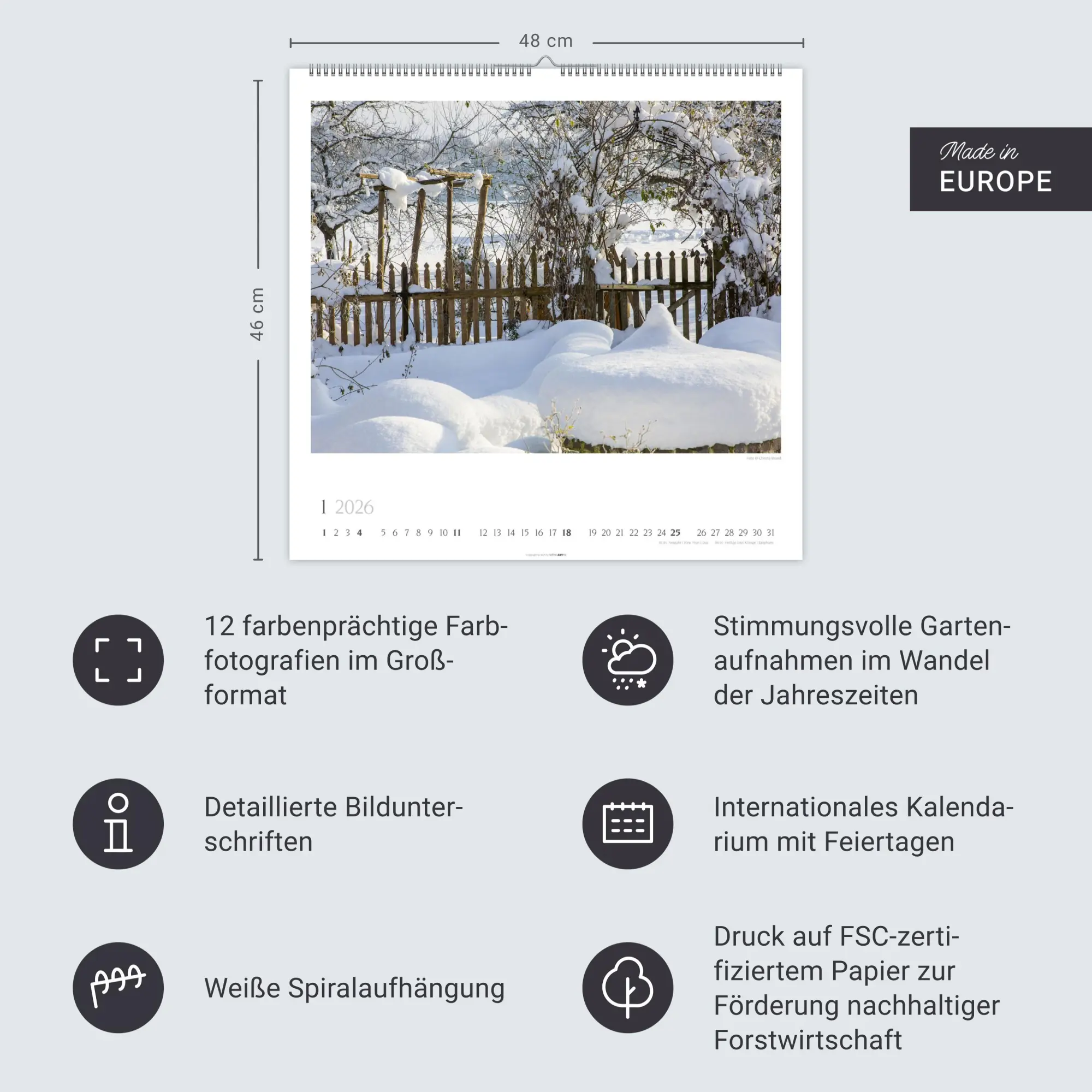 Bild: 9783839901885 | Bauerngärten Kalender 2026 | Christa Brand | Kalender | Spiralbindung