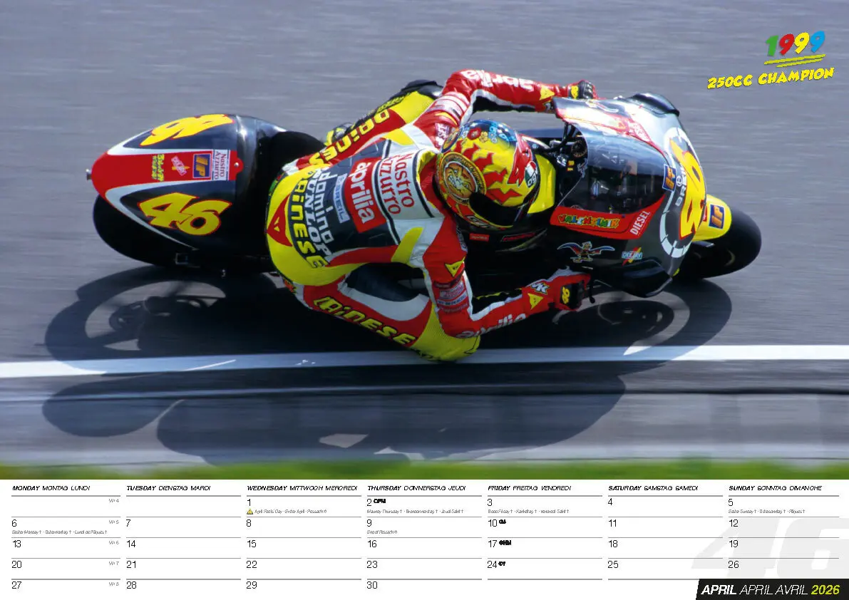 Bild: 9798893611885 | Valentino Rossi Kalender 2026 | Der MotoGP Star | Kalender | 14 S.