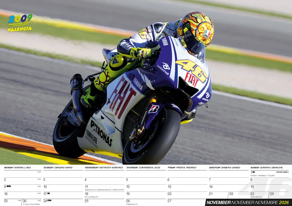 Bild: 9798893611885 | Valentino Rossi Kalender 2026 | Der MotoGP Star | Kalender | 14 S.