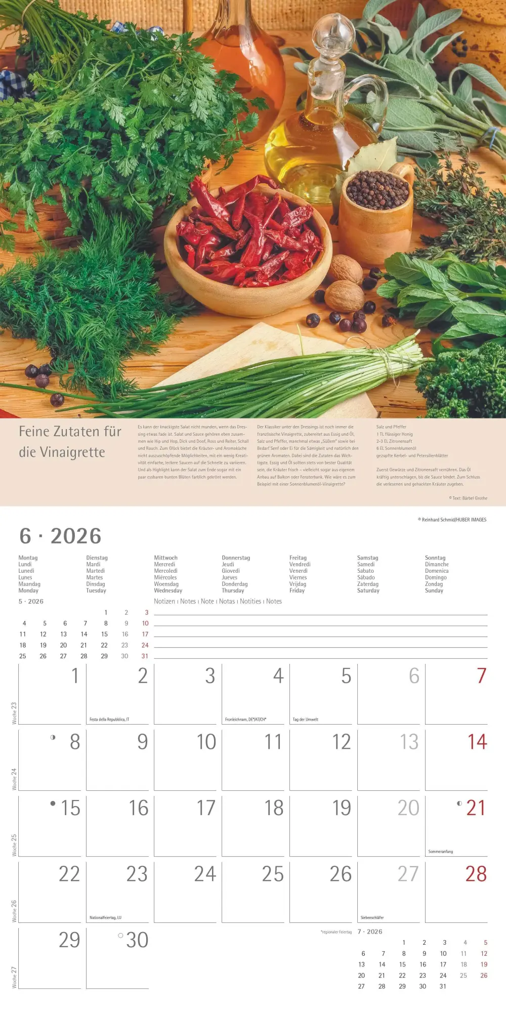 Bild: 4069095001985 | Kräuter und Gewürze - Broschürenkalender im Format 30 x 30 | Edition