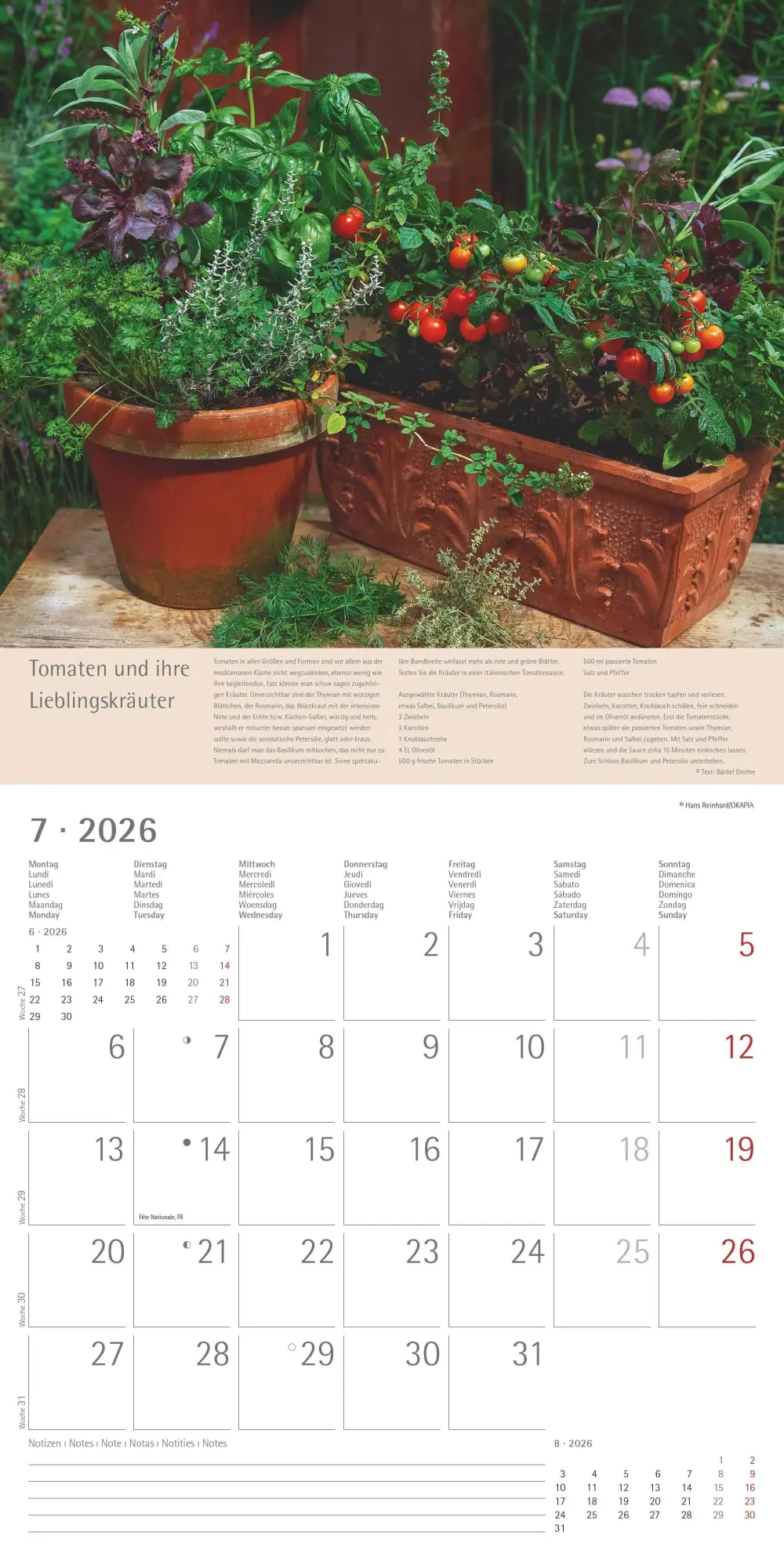 Bild: 4069095001985 | Kräuter und Gewürze - Broschürenkalender im Format 30 x 30 | Edition