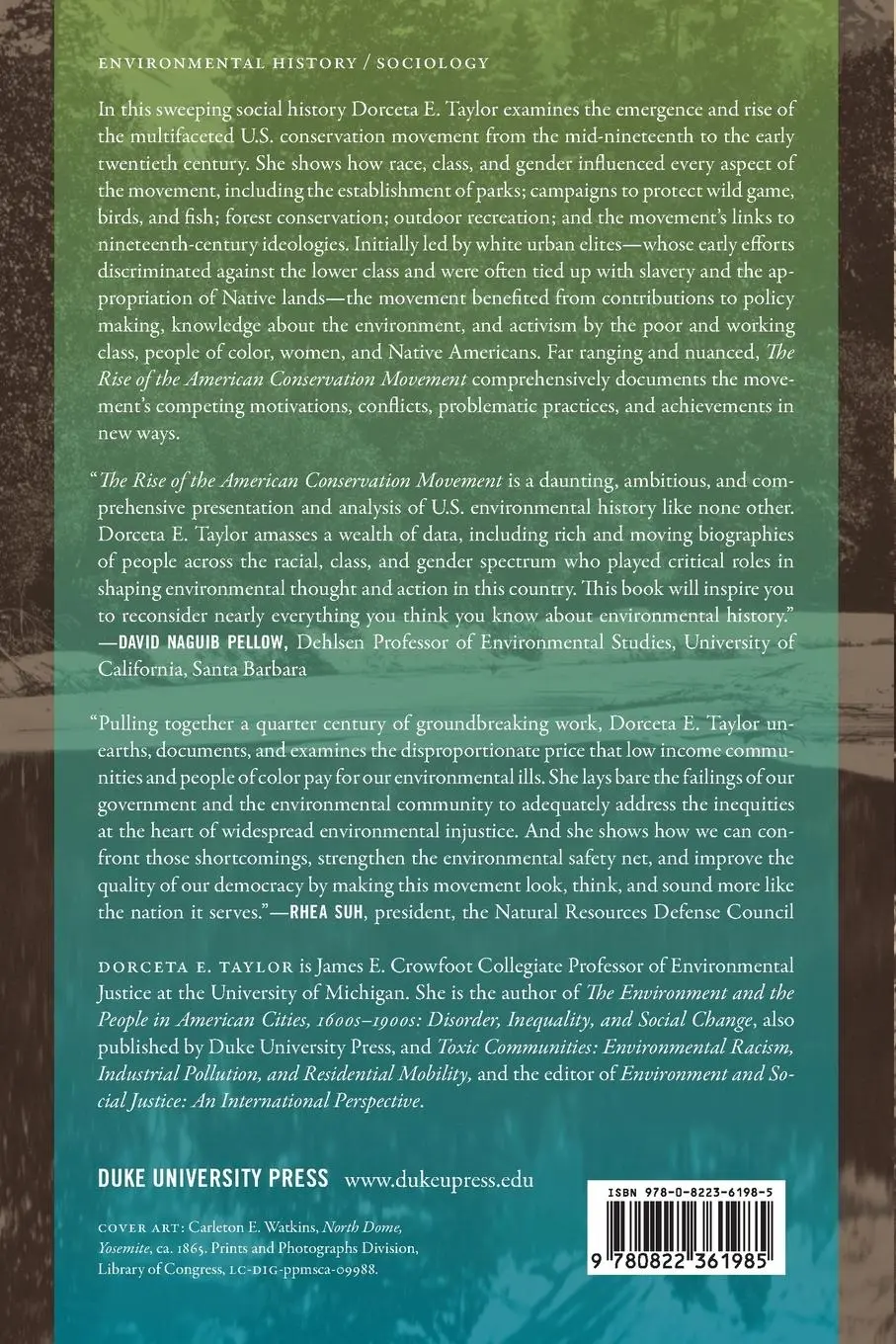 Rückseite: 9780822361985 | The Rise of the American Conservation Movement | Dorceta E. Taylor