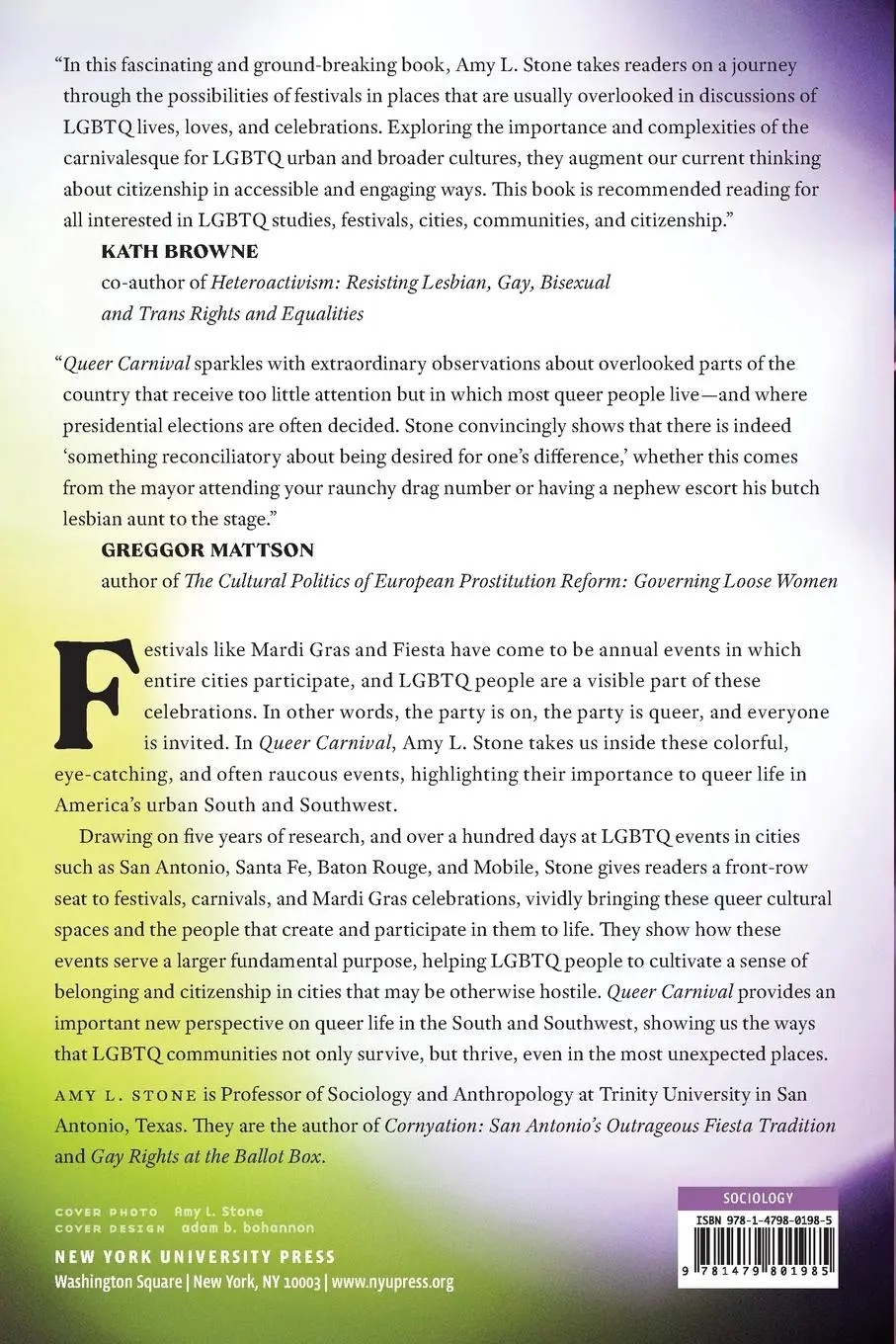 Rückseite: 9781479801985 | Queer Carnival | Festivals and Mardi Gras in the South | Amy L. Stone