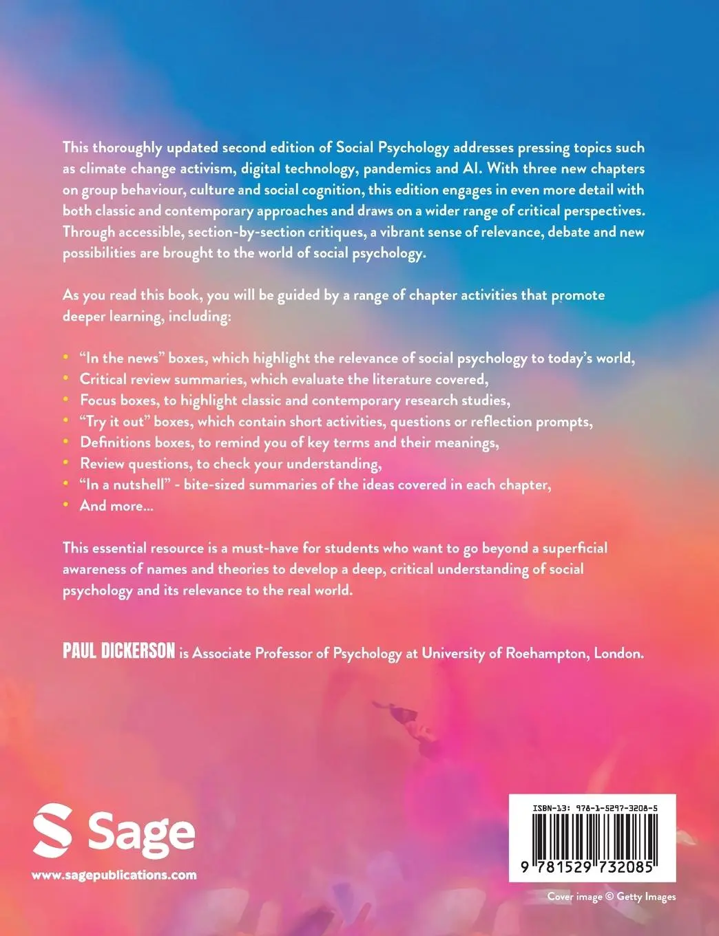 Rückseite: 9781529732085 | Social Psychology | Traditional and Critical Perspectives | Dickerson