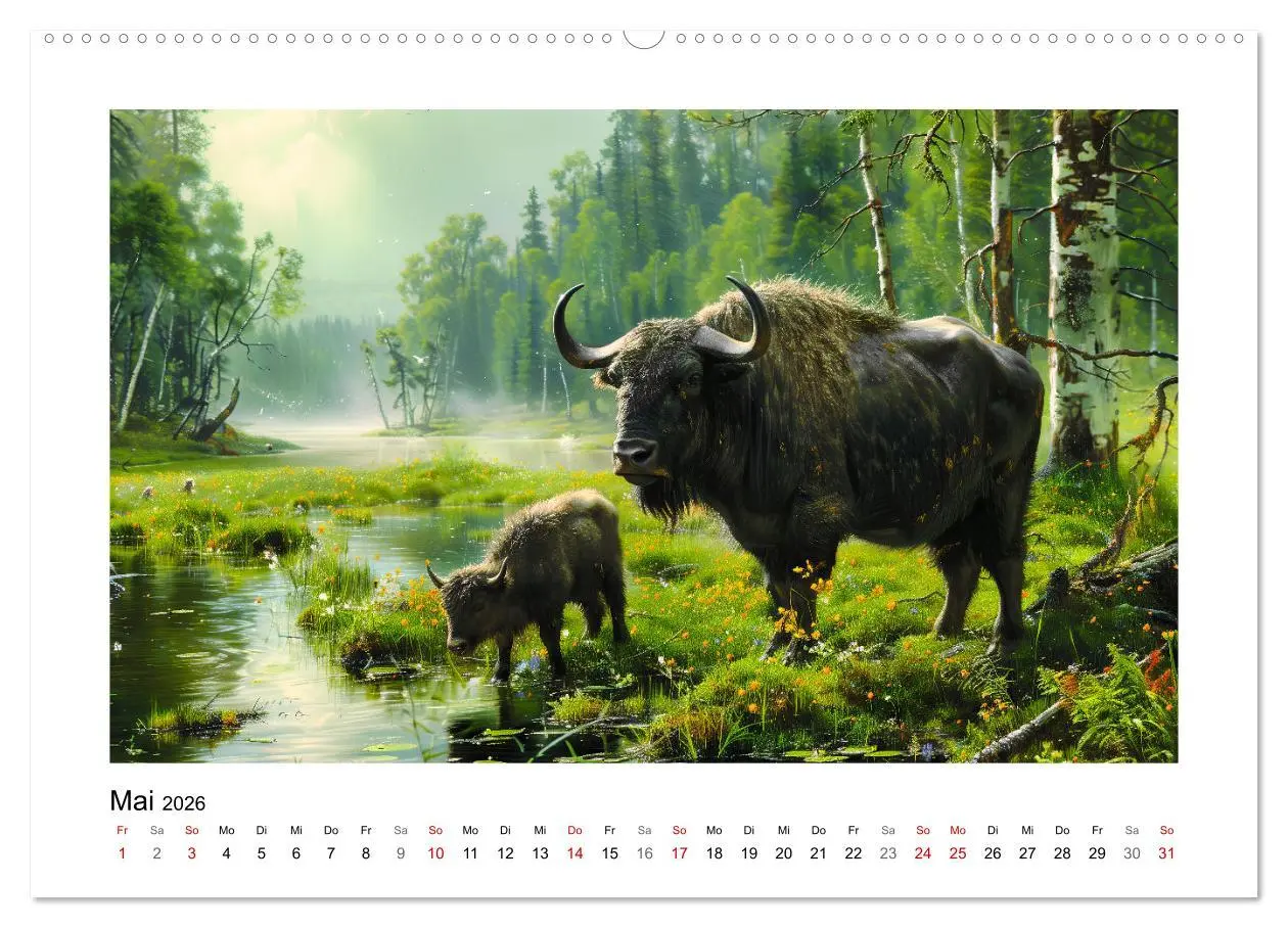 Bild: 9783457262085 | Wilde Rinder (hochwertiger Premium Wandkalender 2026 DIN A2 quer),...