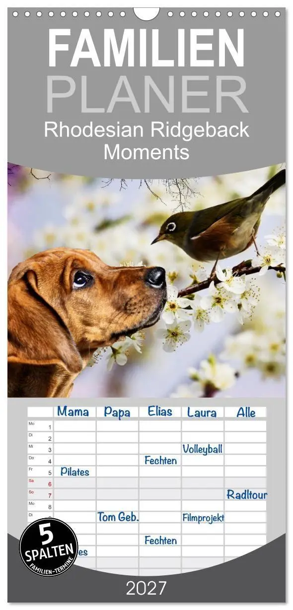 Cover: 9783594332085 | Familienplaner 2027 - Rhodesian Ridgeback - Moments mit 5 Spalten...