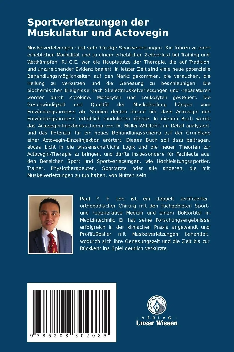 Rückseite: 9786208302085 | Sportverletzungen der Muskulatur und Actovegin | Paul Y. F Lee | Buch
