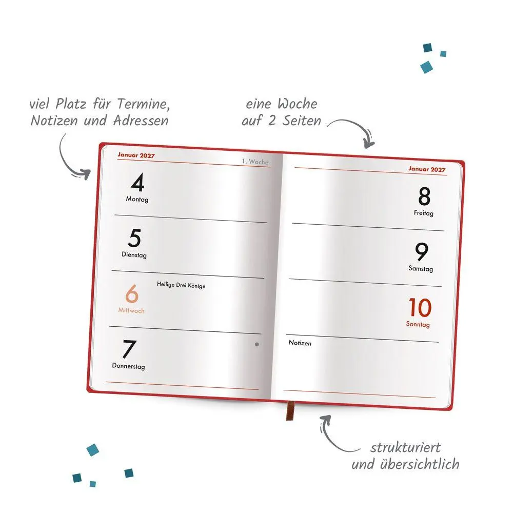 Bild: 4251901512185 | TRÖTSCH - Taschenkalender A7 Soft Touch Herzchen 2027 | KG | Kalender