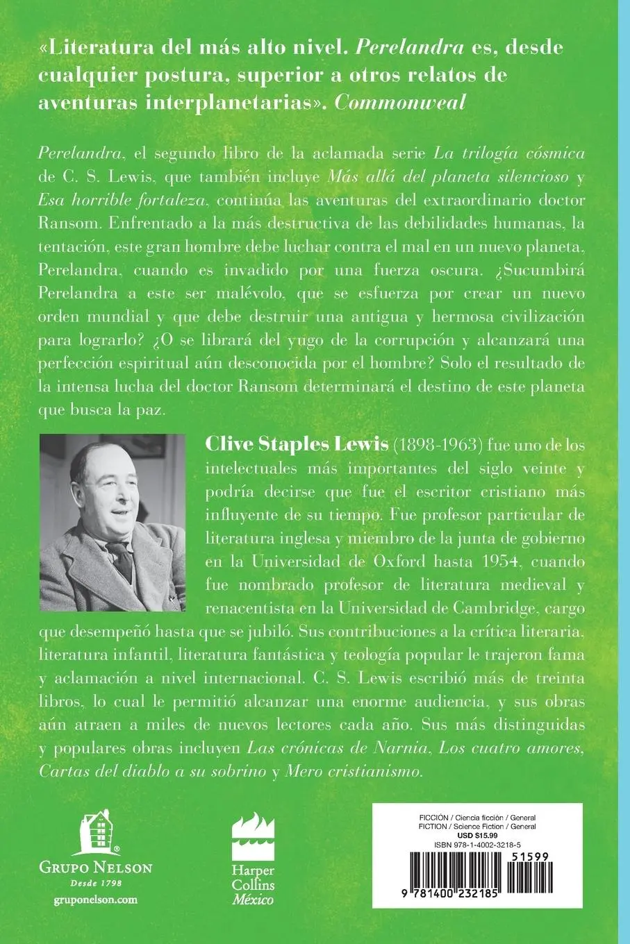 Rückseite: 9781400232185 | La Perelandra | Libro 2 de la Trilog¿¿a C¿¿smica | C. S. Lewis | Buch