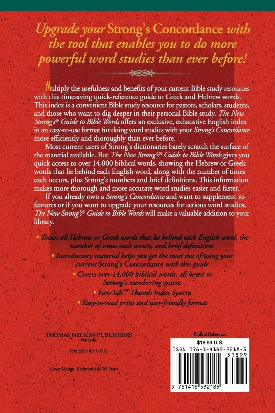 Rückseite: 9781418532185 | The New Strong's Guide to Bible Words | James Strong (u. a.) | Buch