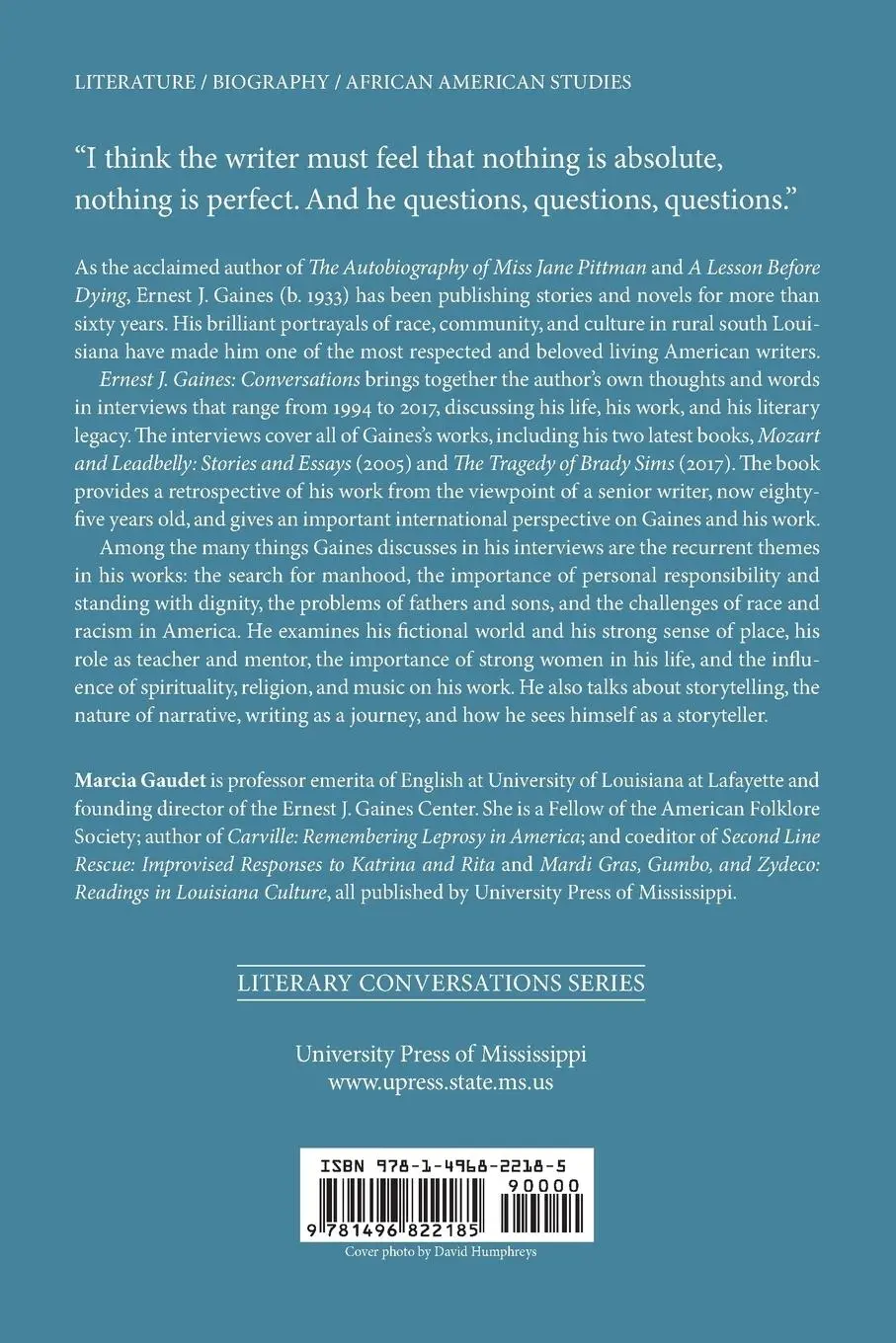 Rückseite: 9781496822185 | Ernest J. Gaines | Conversations | Marcia Gaudet | Taschenbuch | 2019