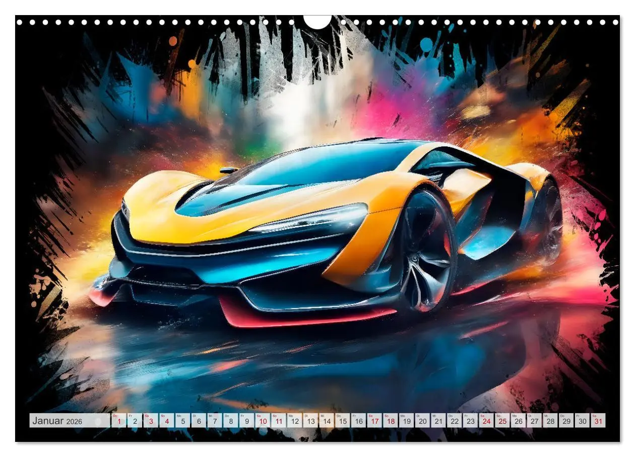 Bild: 9783457492185 | Coole KI-generierte SPORTWAGEN (Wandkalender 2026 DIN A3 quer),...
