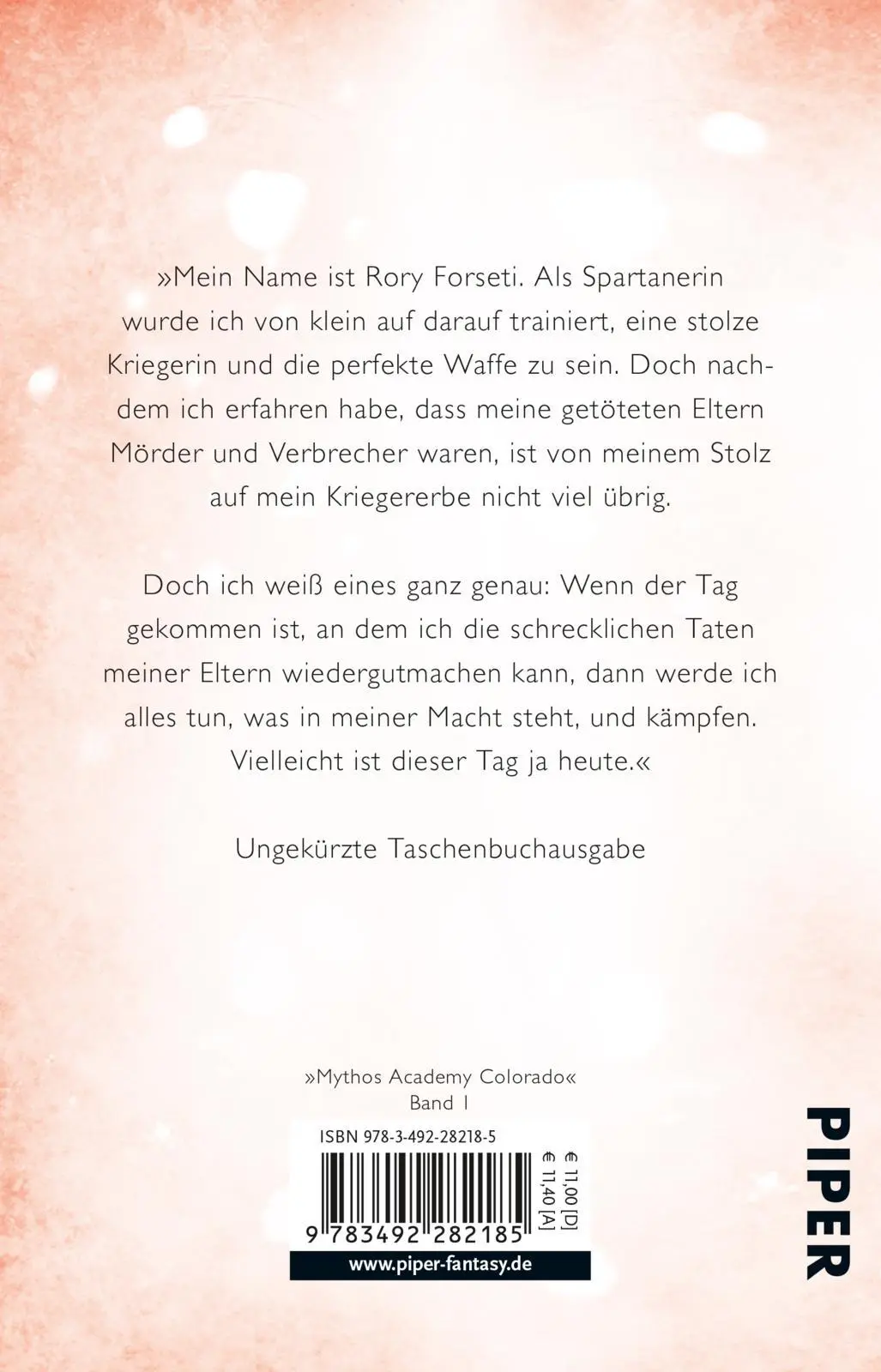 Rückseite: 9783492282185 | Bitterfrost | Mythos Academy Colorado 1 | Jennifer Estep | Taschenbuch