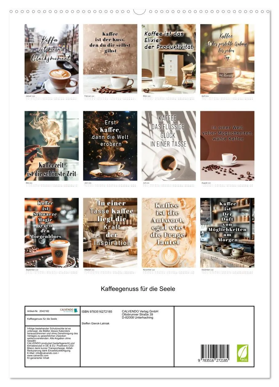 Bild: 9783516272185 | Kaffeegenuss für die Seele (hochwertiger Premium Wandkalender 2026...