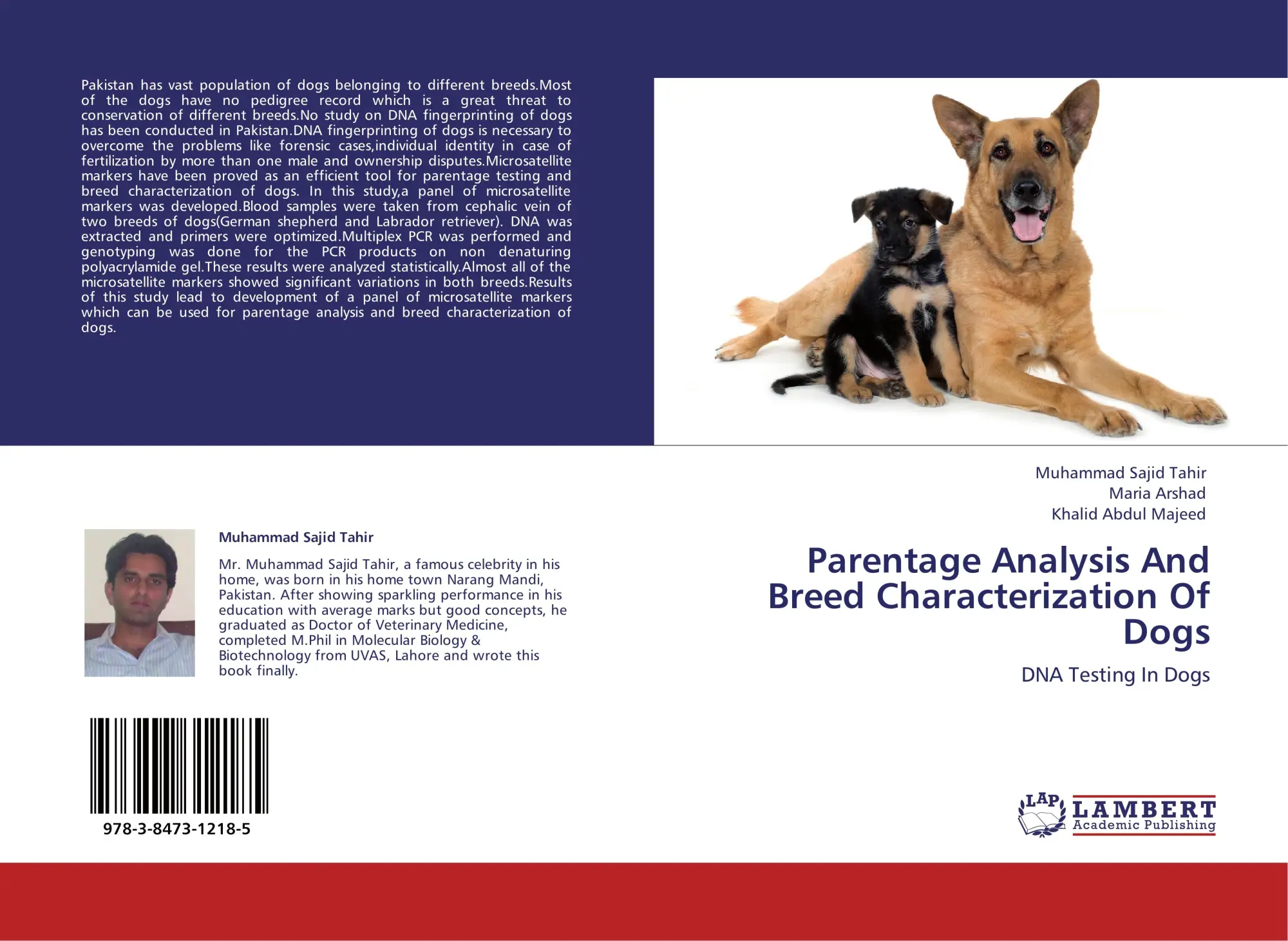 Cover: 9783847312185 | Parentage Analysis And Breed Characterization Of Dogs | Tahir (u. a.)