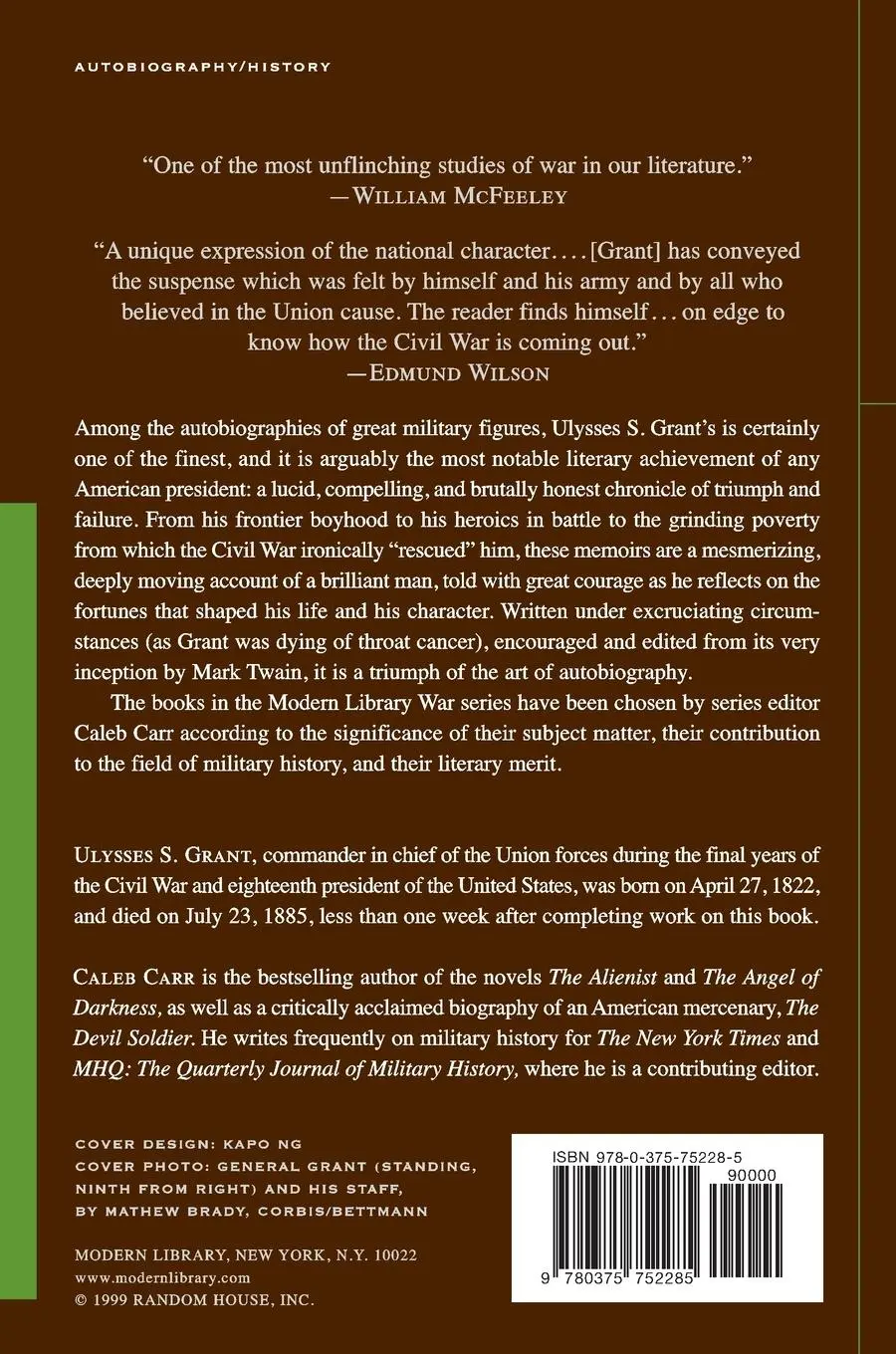 Rückseite: 9780375752285 | Personal Memoirs | Ulysses S. Grant | Taschenbuch | Englisch | 1999