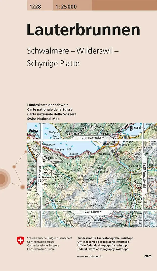 Cover: 9783302012285 | Swisstopo 1 : 25 000 Lauterbrunnen | (Land-)Karte | Deutsch | 2024