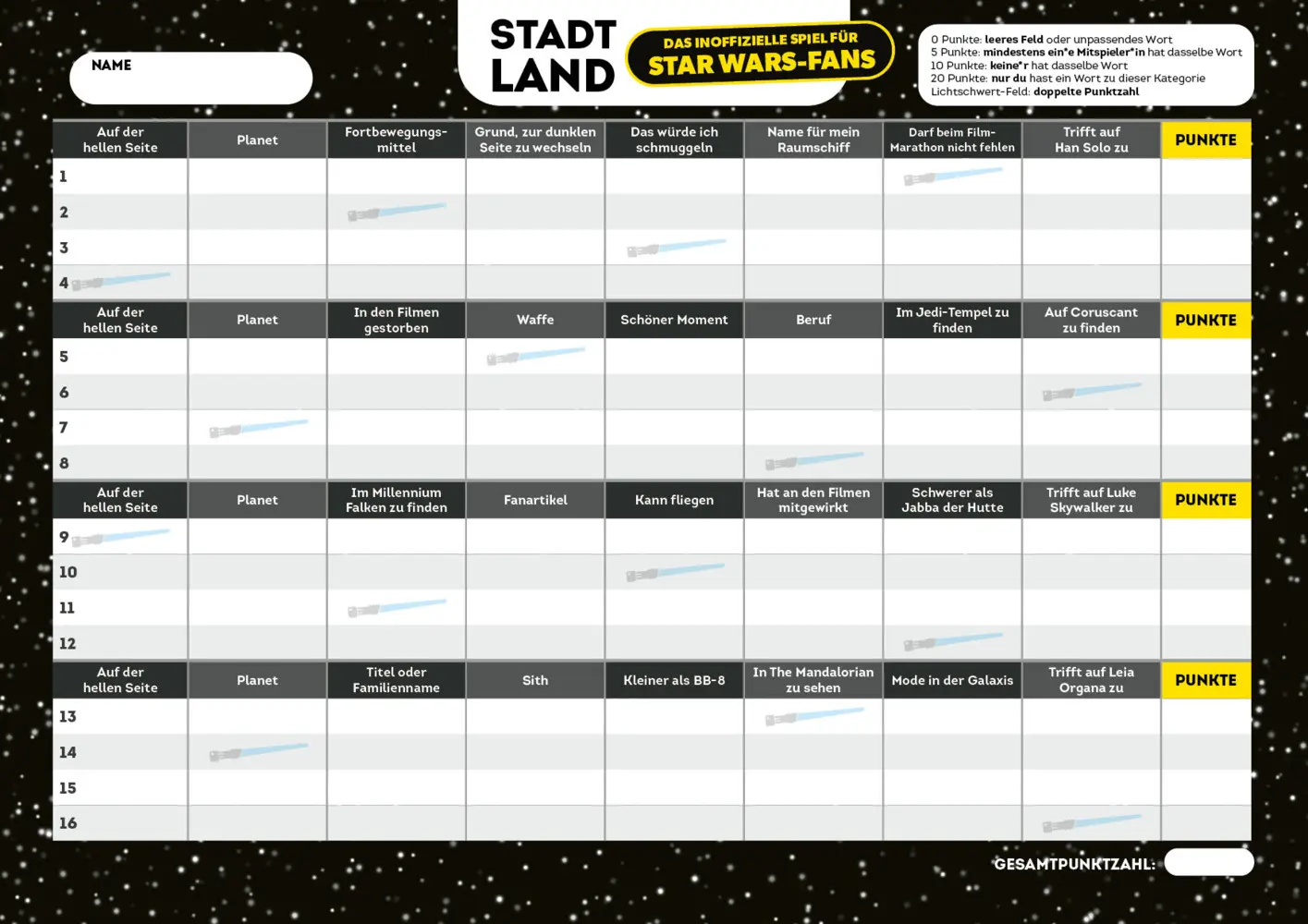 Bild: 4260478342385 | Stadt, Land, das inoffizielle Spiel für Star Wars-Fans - Der...