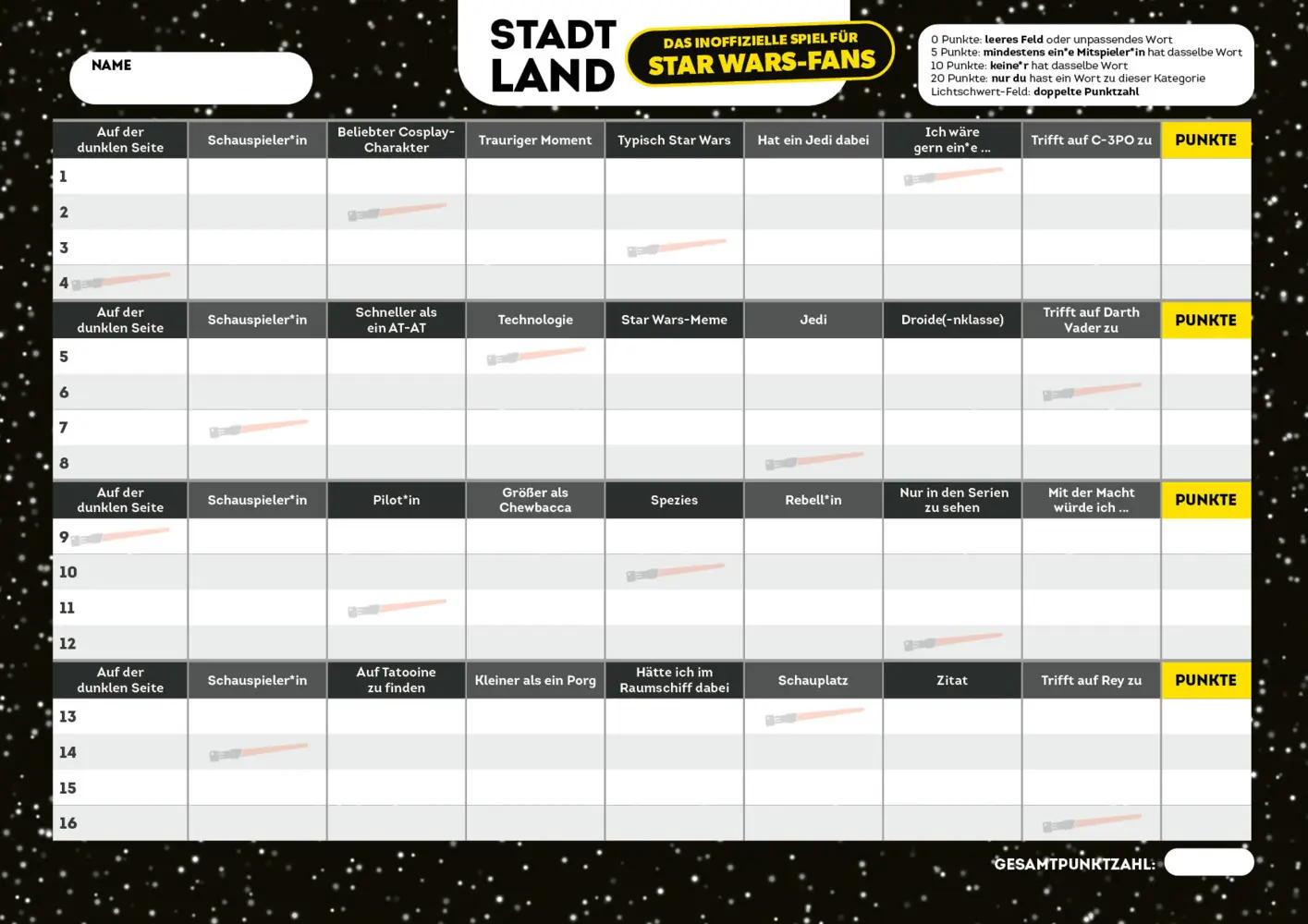 Bild: 4260478342385 | Stadt, Land, das inoffizielle Spiel für Star Wars-Fans - Der...