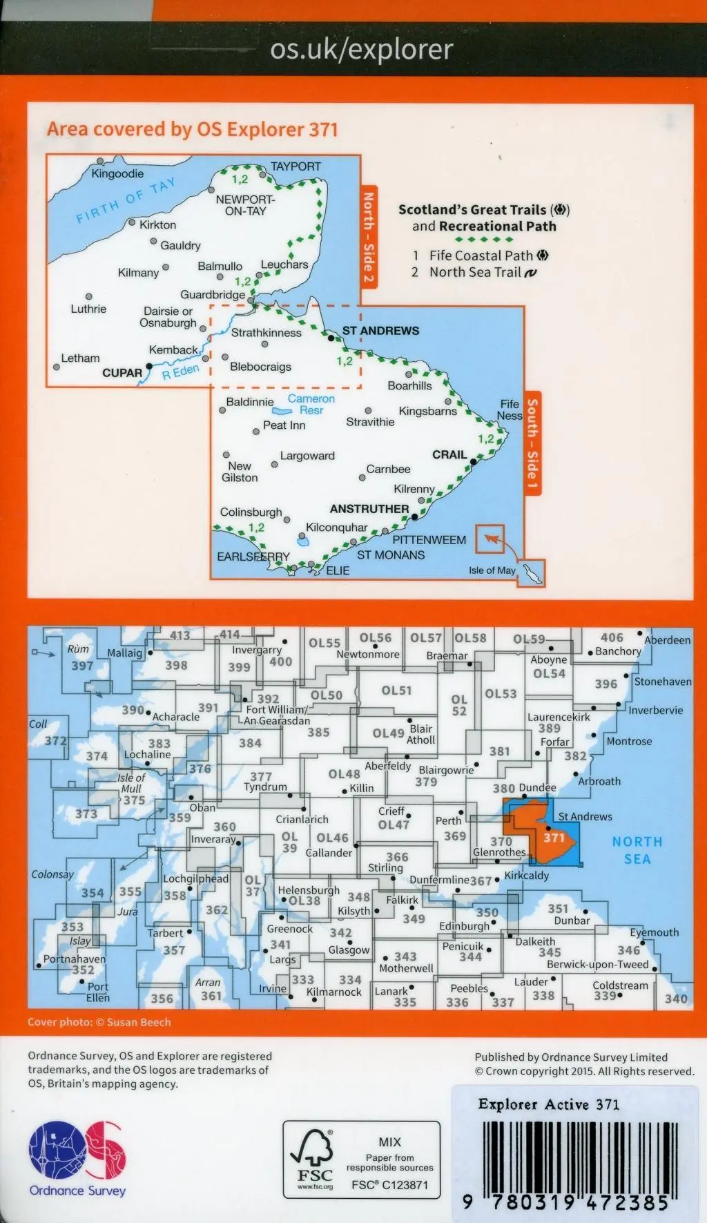 Bild: 9780319472385 | St Andrews and East Fife | Ordnance Survey | (Land-)Karte | Englisch