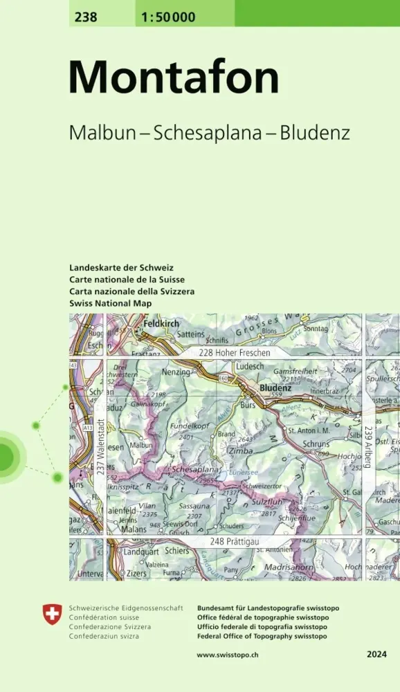 Cover: 9783302002385 | 238 Montafon | Malbun - Schesaplana - Bludenz | swisstopo | Gefalzt