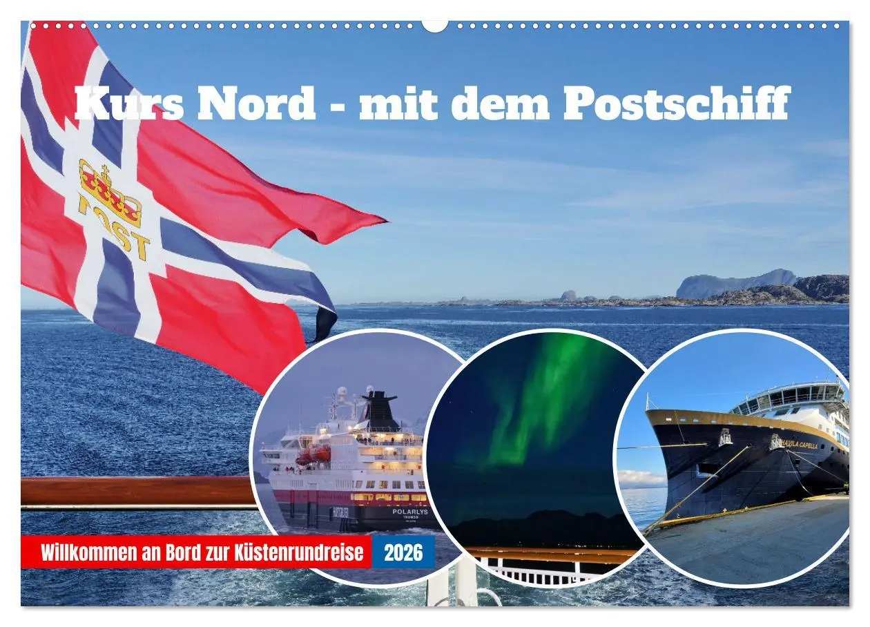 Cover: 9783457302385 | Kurs Nord - mit dem Postschiff (Wandkalender 2026 DIN A2 quer),...
