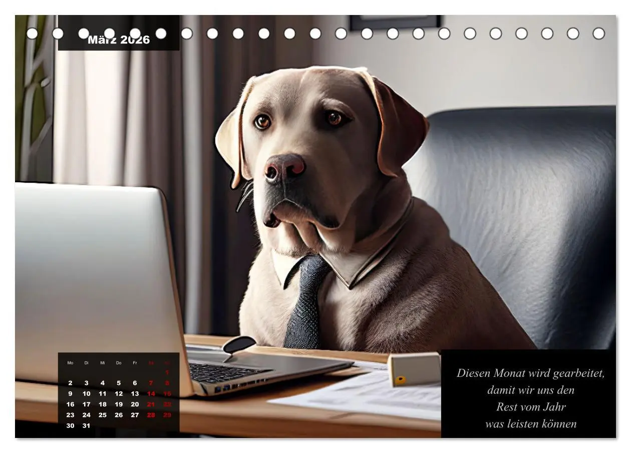 Bild: 9783457542385 | Der witzige Labrador-Kalender (Tischkalender 2026 DIN A5 quer),...