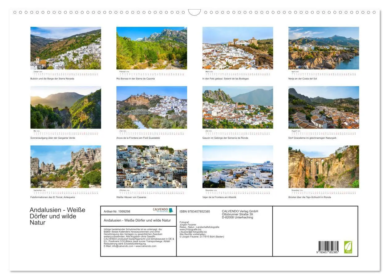 Bild: 9783457852385 | Andalusien - Weiße Dörfer und wilde Natur (Wandkalender 2026 DIN A2...