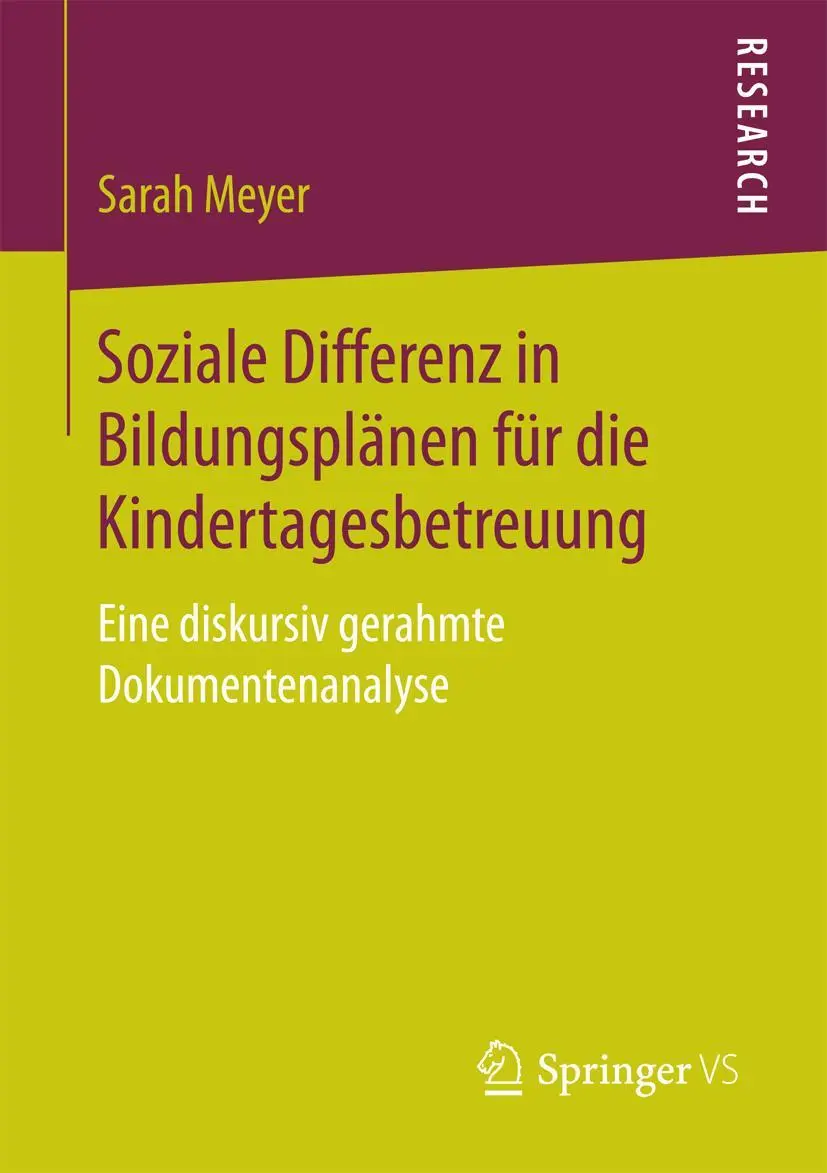 Cover: 9783658202385 | Soziale Differenz in Bildungsplänen für die Kindertagesbetreuung
