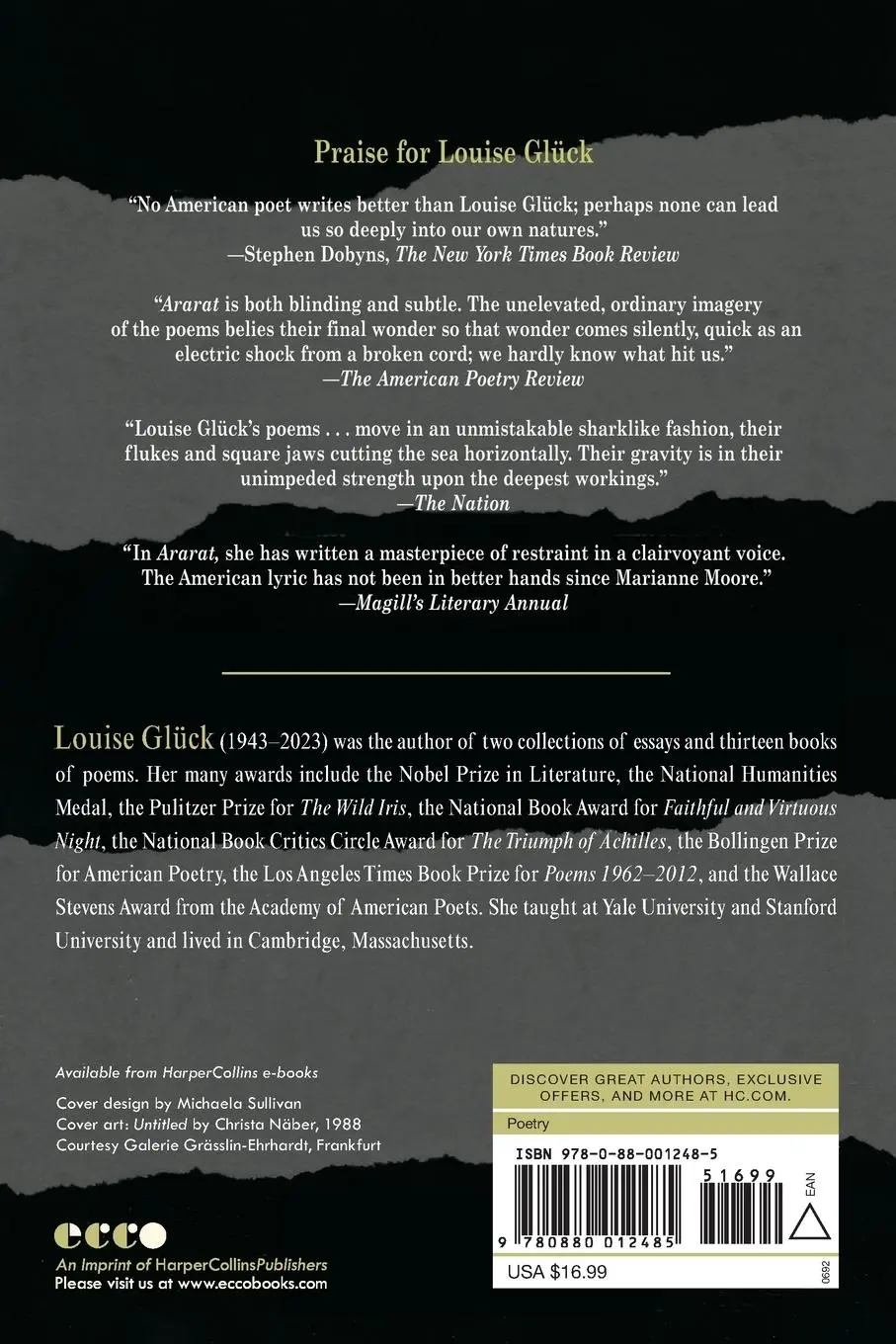 Rückseite: 9780880012485 | Ararat | Louise Gluck | Taschenbuch | Englisch | 2023 | Ecco