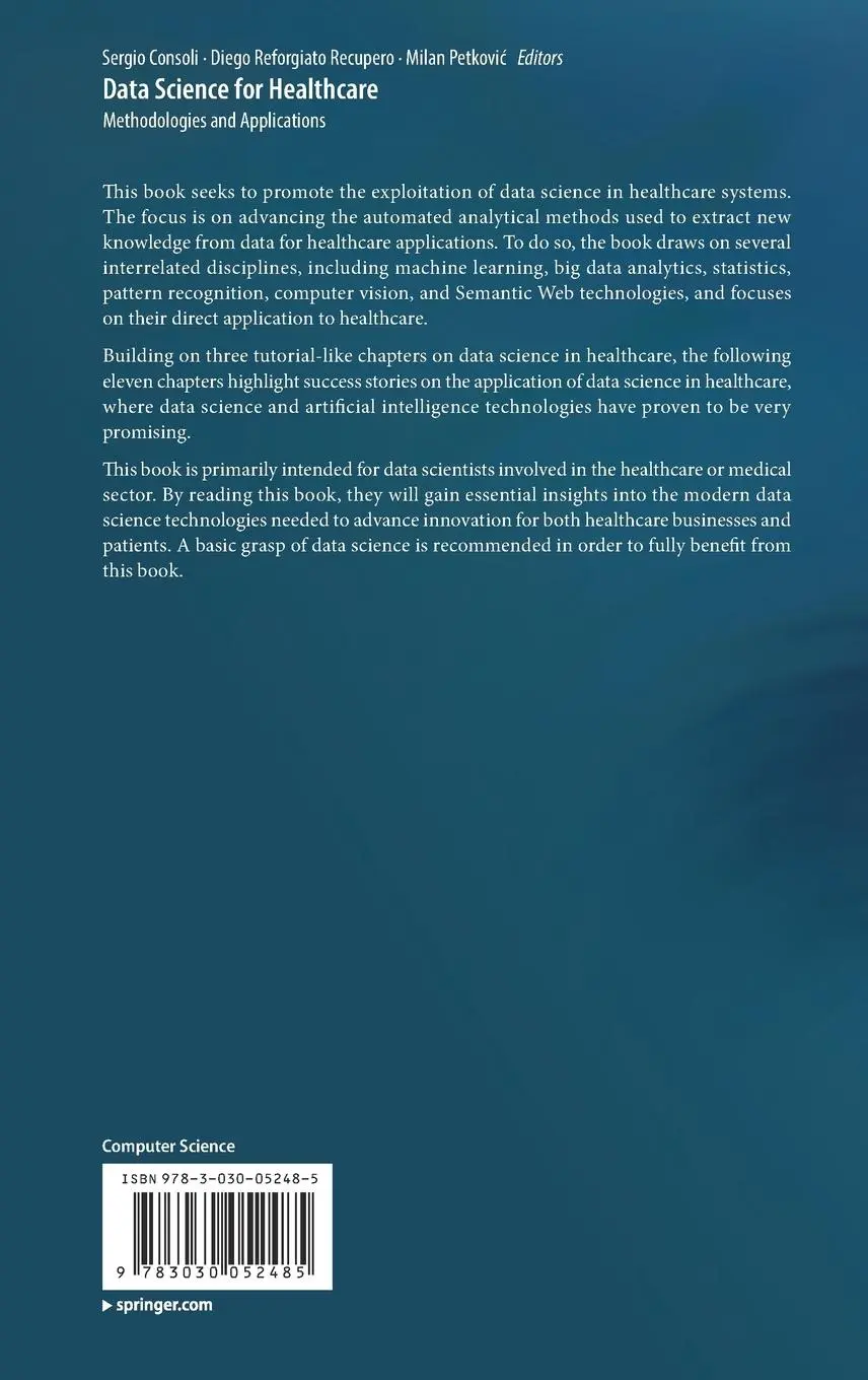 Rückseite: 9783030052485 | Data Science for Healthcare | Methodologies and Applications | Buch