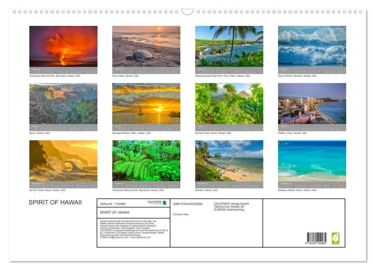 Bild: 9783435202485 | SPIRIT OF HAWAII (Wandkalender 2025 DIN A2 quer), CALVENDO...